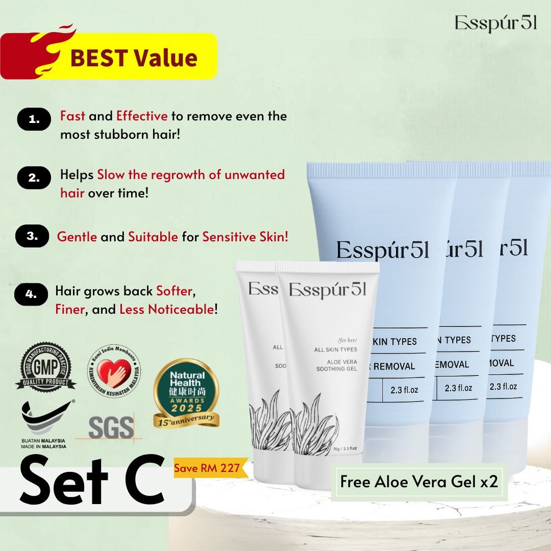SET C - Removal Cream x3 + Aloe Vera x2