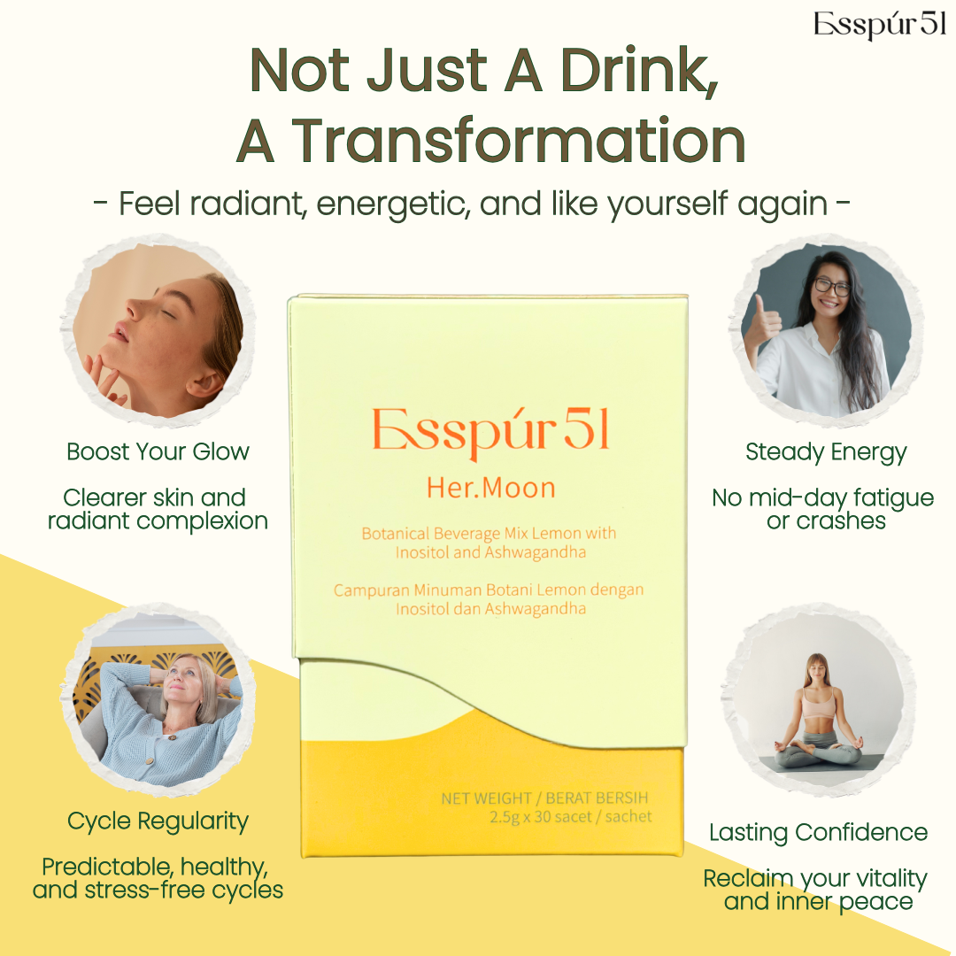 SET B - Her.Moon x 2 boxes (60 sachets) + Free Hormone Cream x 1